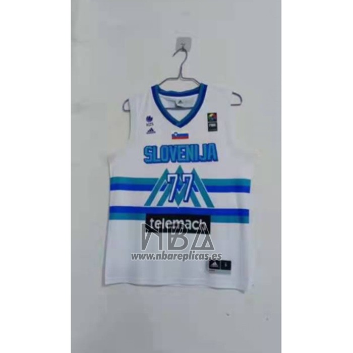 Camiseta Slovenia Luka Doncic NO 77 Tokyo 2021 Blanco2